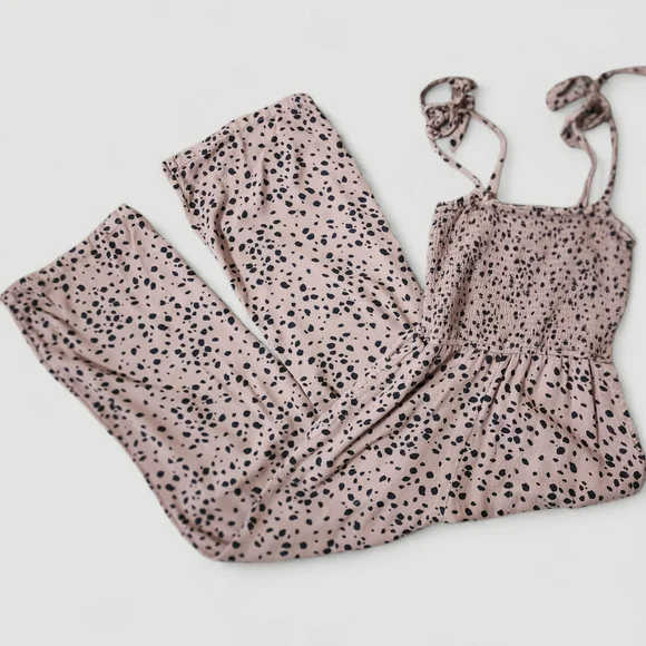 Abercrombie & Fitch Brown,Black Smocked Jumpsuit - Picture 8 of 9